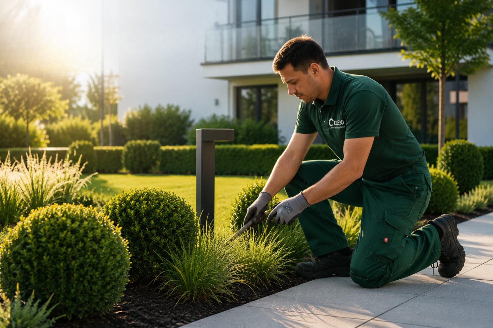 CLIENI GaLaBau – Gartenpflege an einem modernen Haus in Berlin